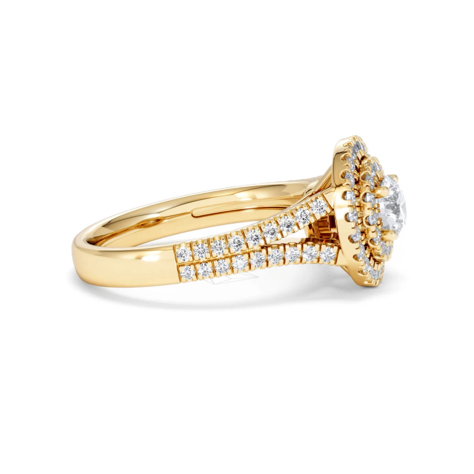 Camilla Diamond Halo Engagement Ring in 18K Gold 1.15ct G/SI2