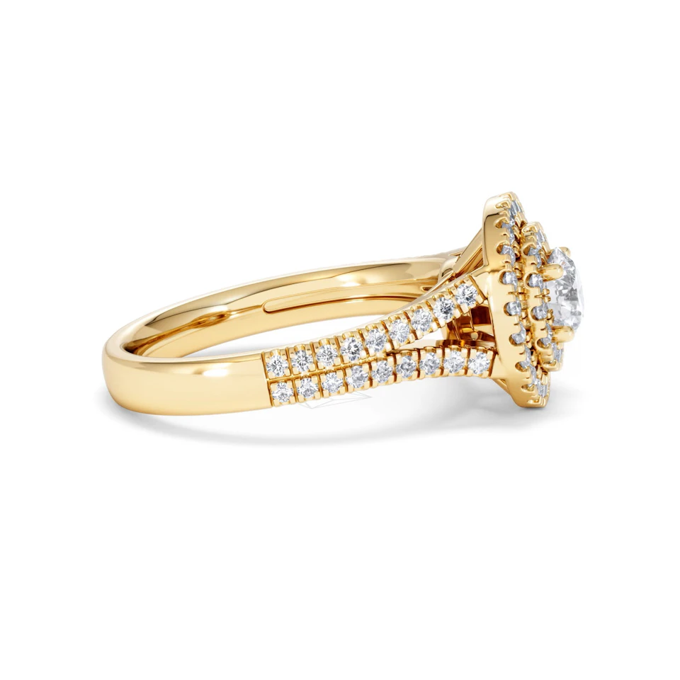 Camilla Diamond Halo Engagement Ring in 18K Gold 1.15ct G/SI2
