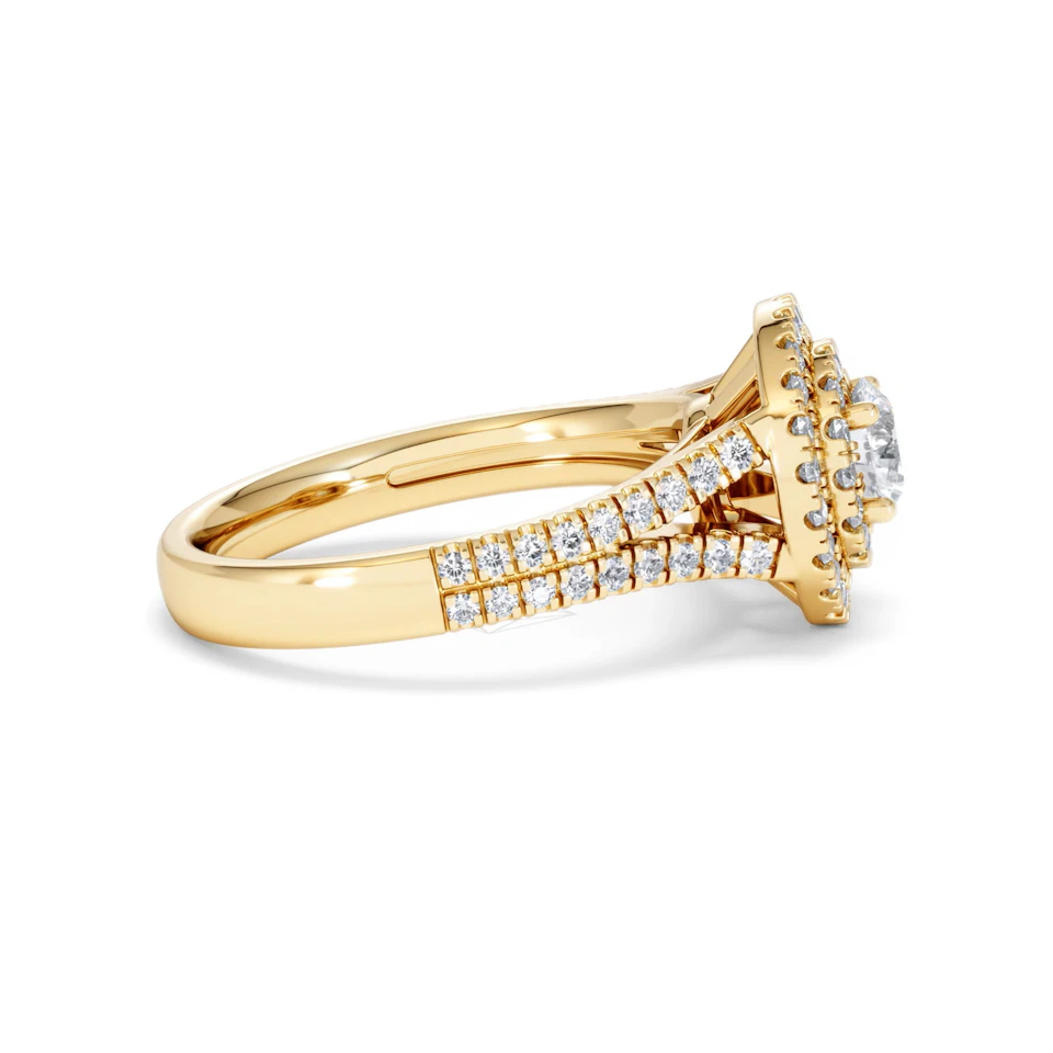 Camilla Diamond Halo Engagement Ring in 18K Gold 1.15ct G/SI2
