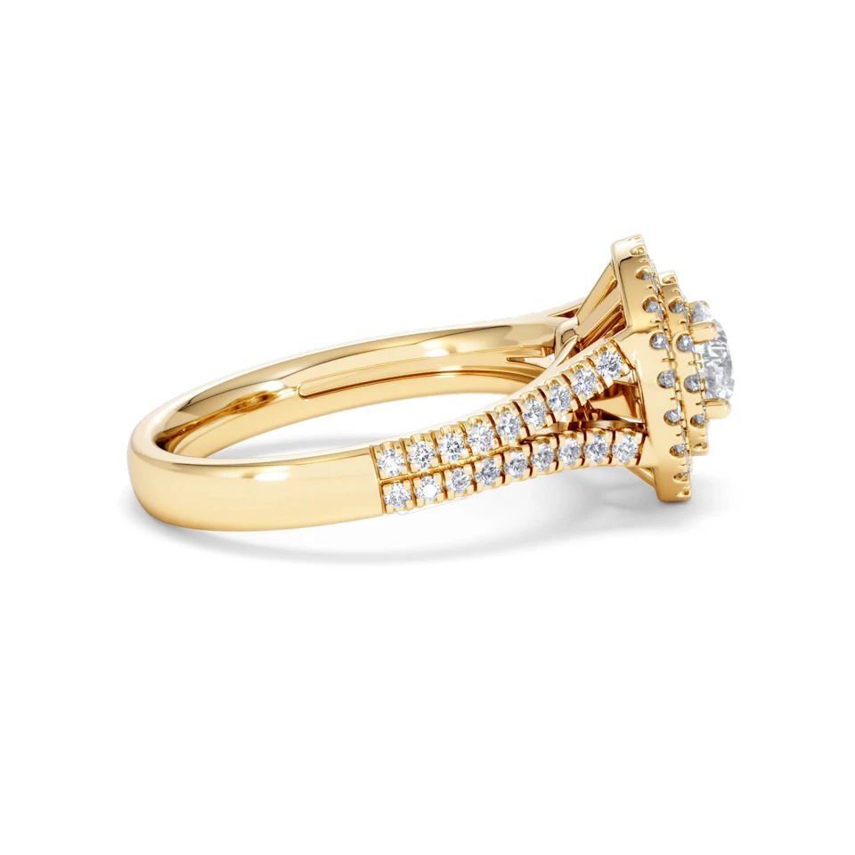 Camilla Diamond Halo Engagement Ring in 18K Gold 1.15ct G/SI2