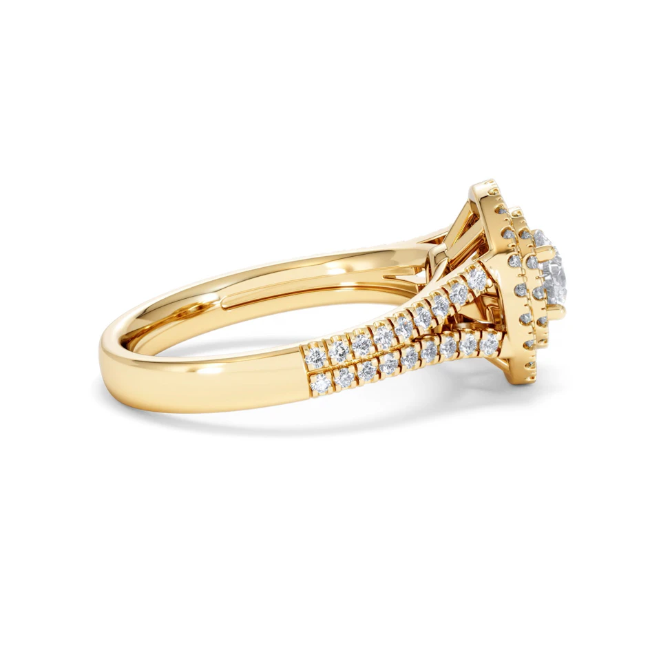 Camilla Diamond Halo Engagement Ring in 18K Gold 1.15ct G/SI2