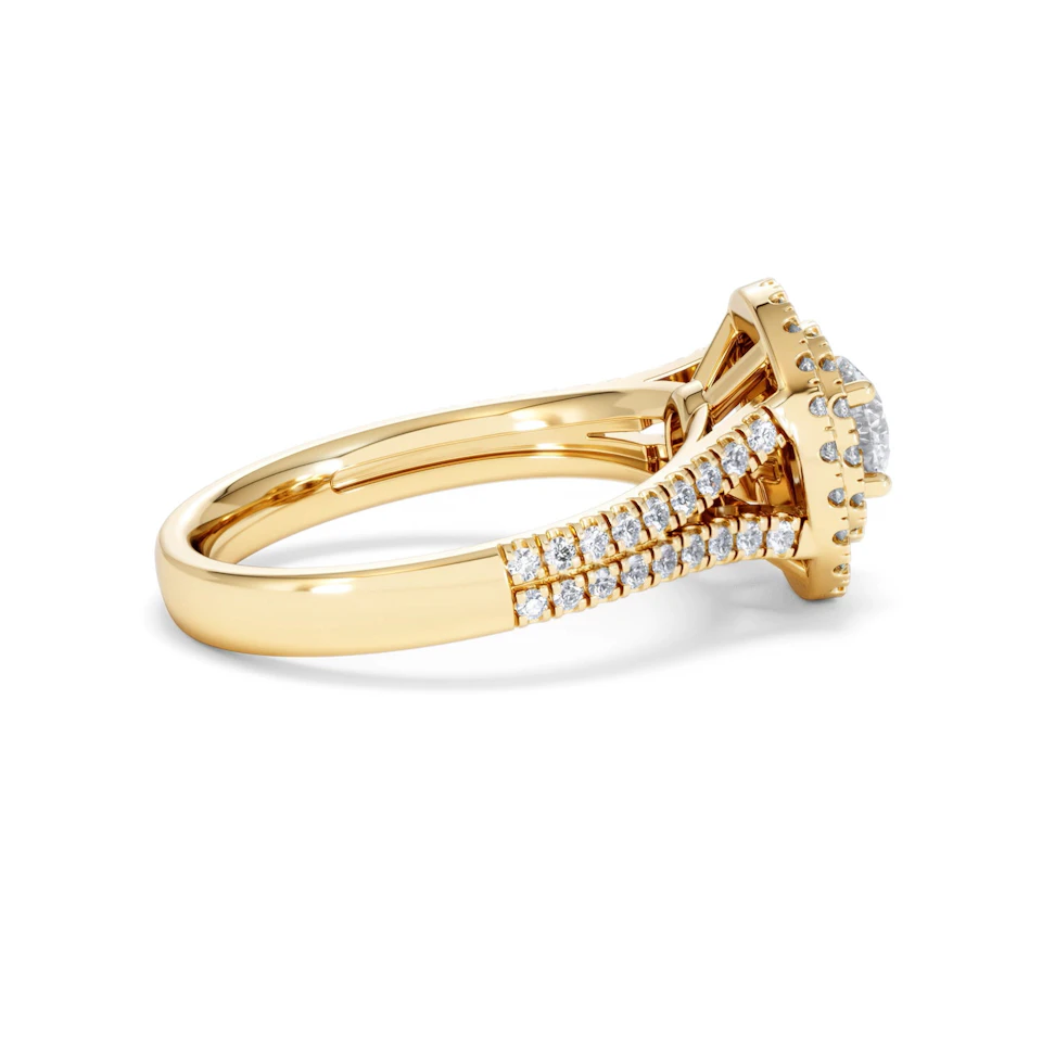 Camilla Diamond Halo Engagement Ring in 18K Gold 1.15ct G/SI2
