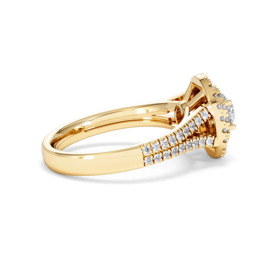Camilla Diamond Halo Engagement Ring in 18K Gold 1.15ct G/SI2