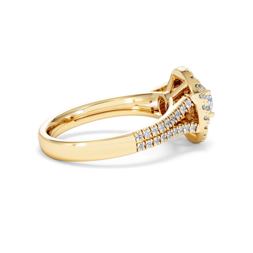 Camilla Diamond Halo Engagement Ring in 18K Gold 1.15ct G/SI2