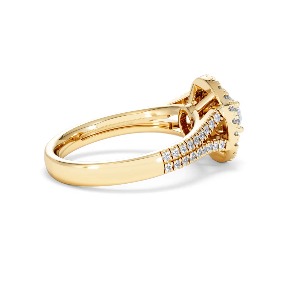 Camilla Diamond Halo Engagement Ring in 18K Gold 1.15ct G/SI2