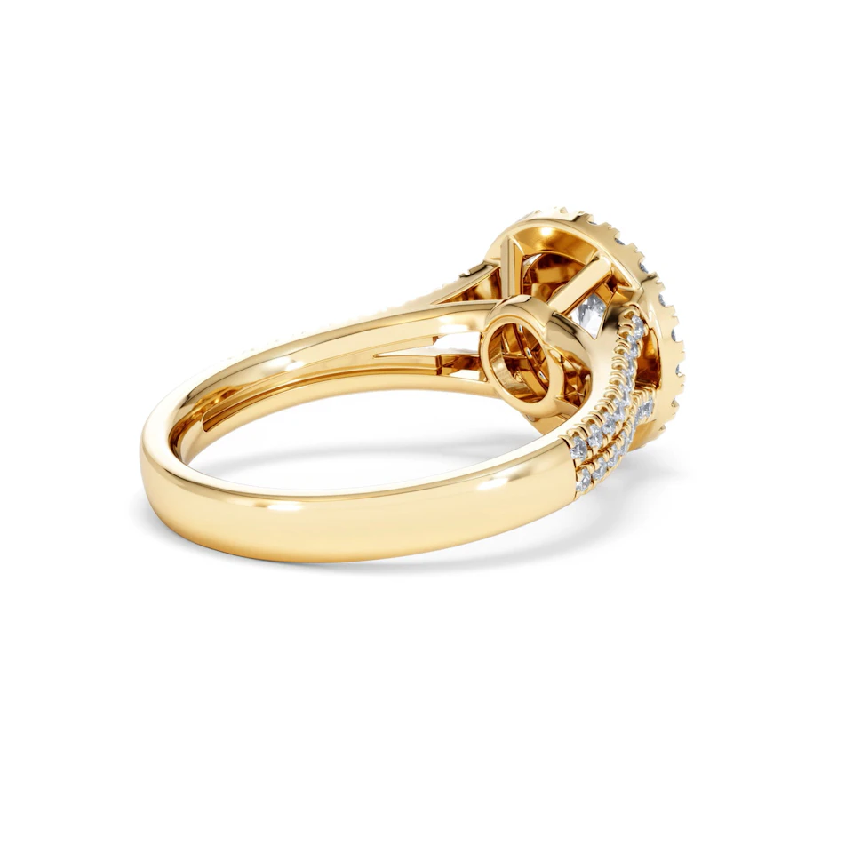 Camilla Diamond Halo Engagement Ring in 18K Gold 1.15ct G/SI2