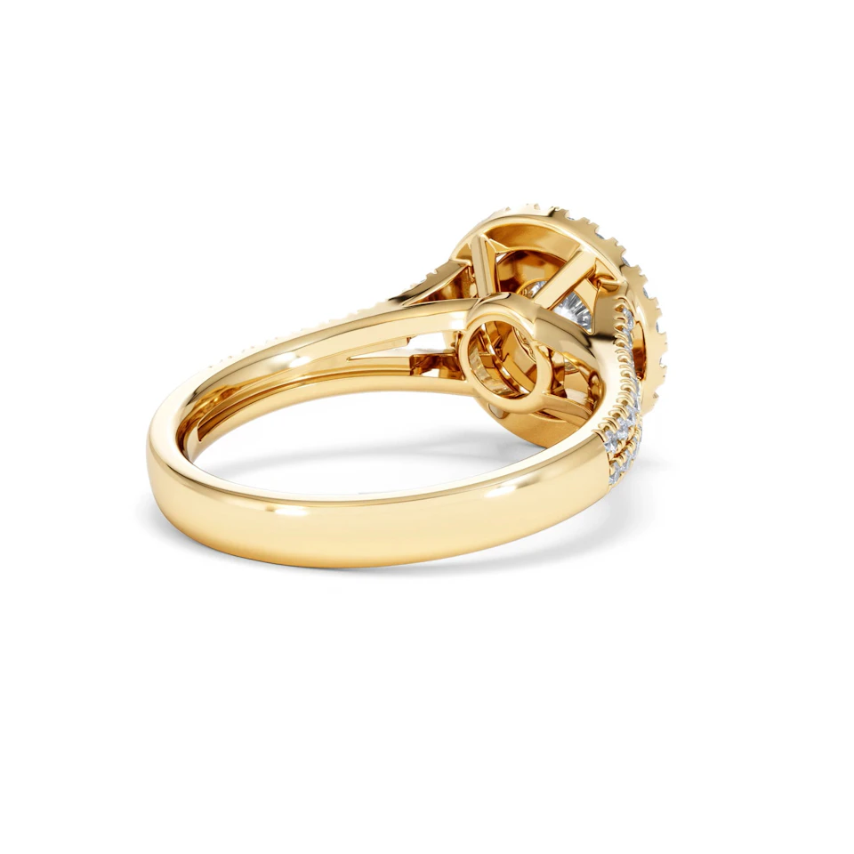 Camilla Diamond Halo Engagement Ring in 18K Gold 1.15ct G/SI2