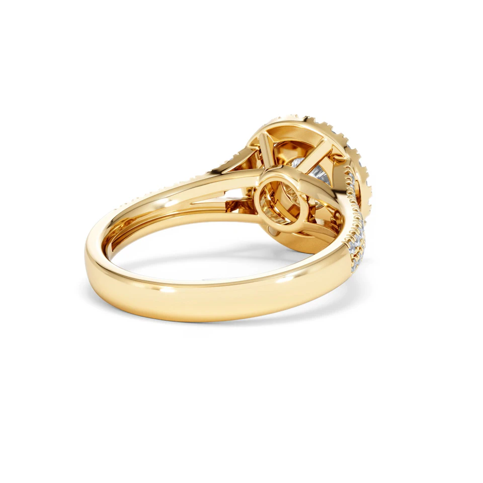 Camilla Diamond Halo Engagement Ring in 18K Gold 1.15ct G/SI2