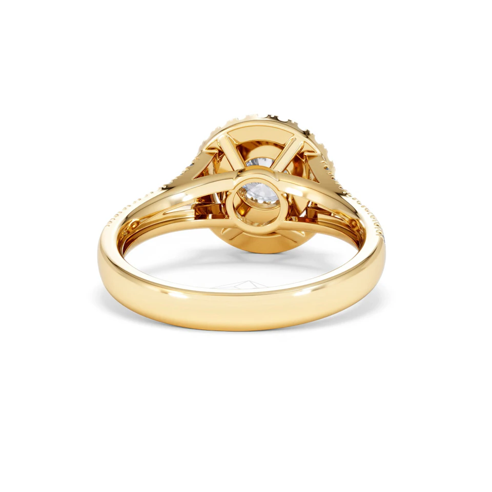 Camilla Diamond Halo Engagement Ring in 18K Gold 1.15ct G/SI2