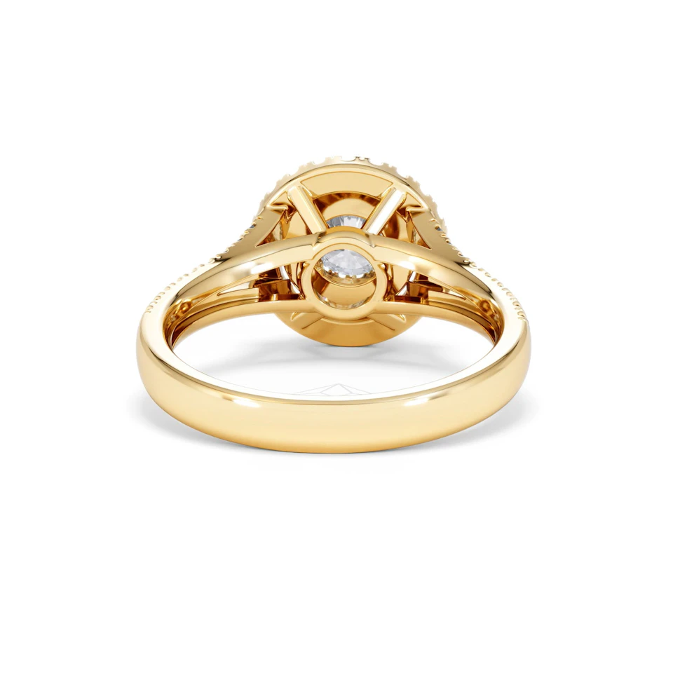 Camilla Diamond Halo Engagement Ring in 18K Gold 1.15ct G/SI2