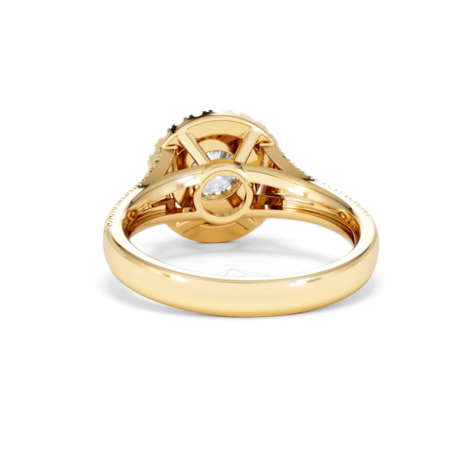 Camilla Diamond Halo Engagement Ring in 18K Gold 1.15ct G/SI2