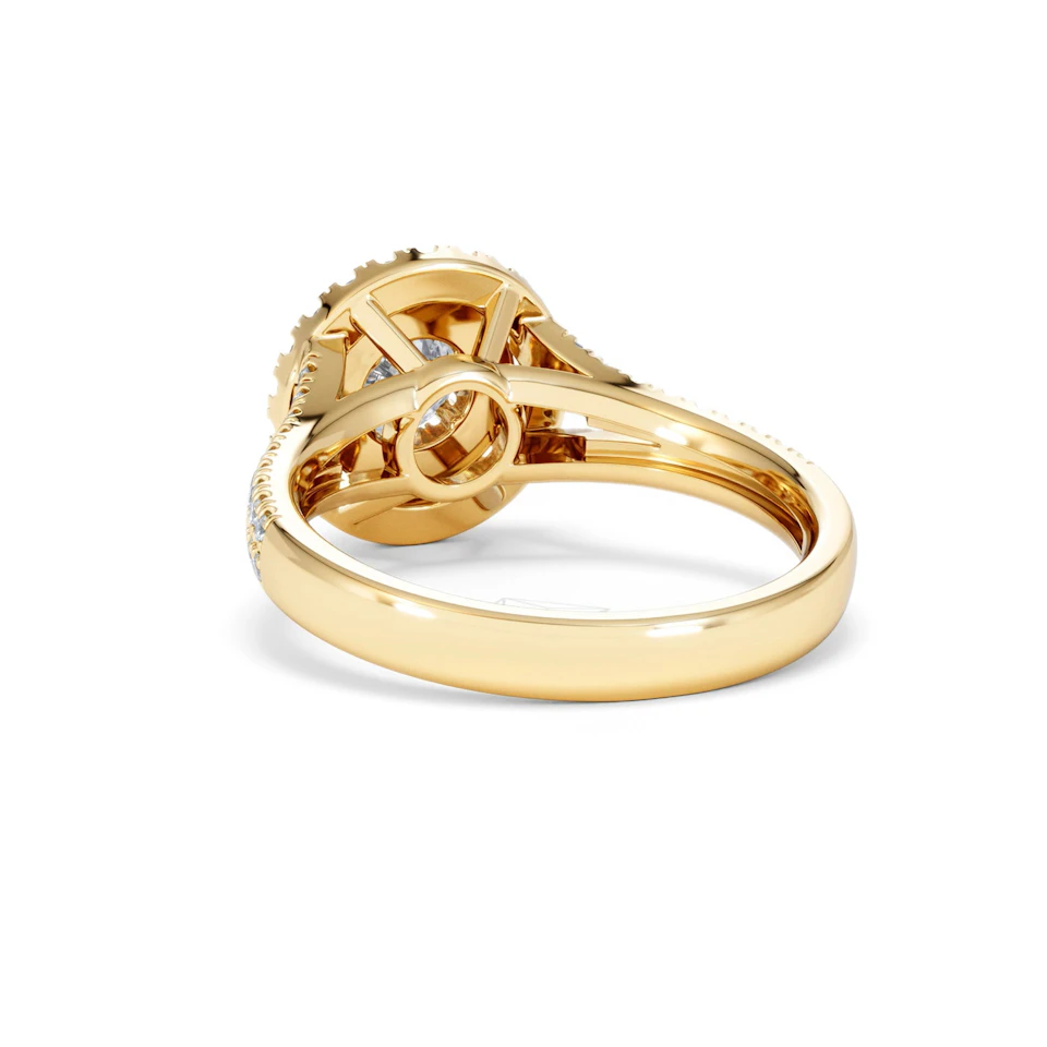 Camilla Diamond Halo Engagement Ring in 18K Gold 1.15ct G/SI2