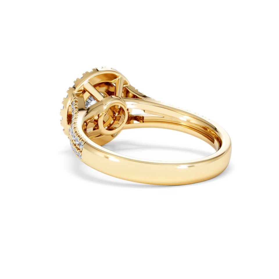 Camilla Diamond Halo Engagement Ring in 18K Gold 1.15ct G/SI2