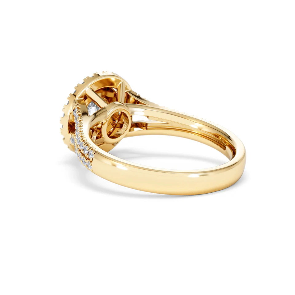 Camilla Diamond Halo Engagement Ring in 18K Gold 1.15ct G/SI2