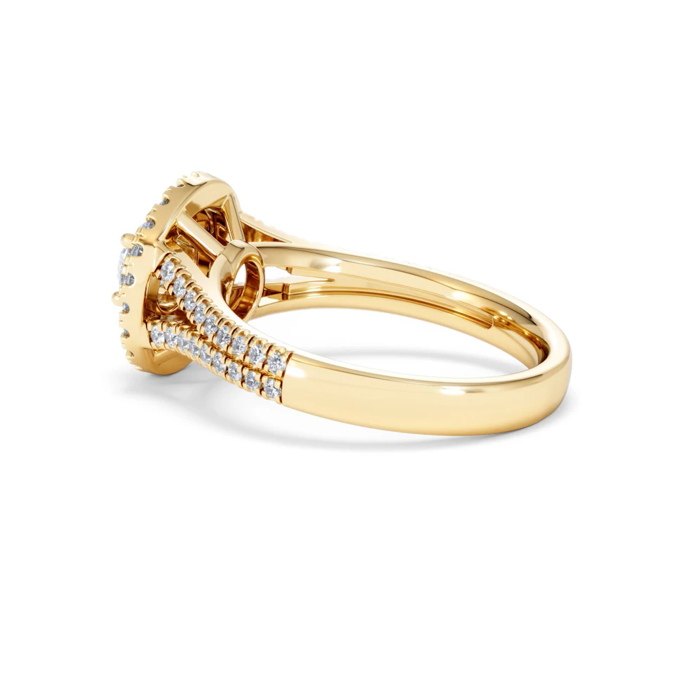 Camilla Diamond Halo Engagement Ring in 18K Gold 1.15ct G/SI2