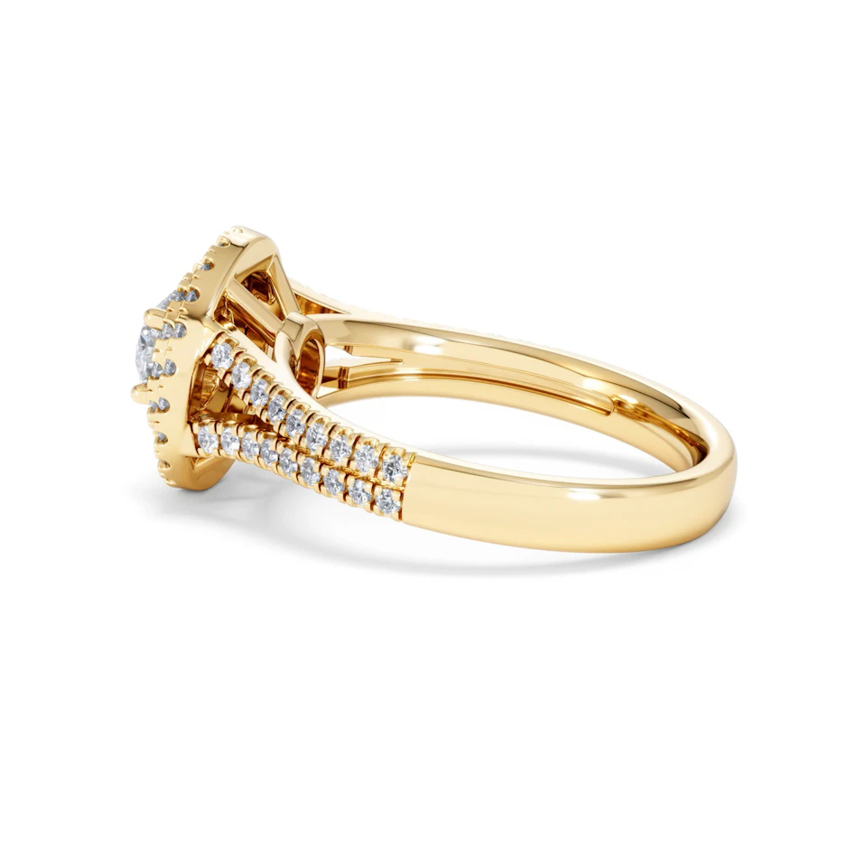 Camilla Diamond Halo Engagement Ring in 18K Gold 1.15ct G/SI2