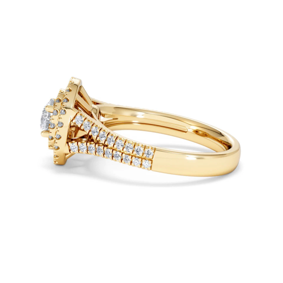 Camilla Diamond Halo Engagement Ring in 18K Gold 1.15ct G/SI2