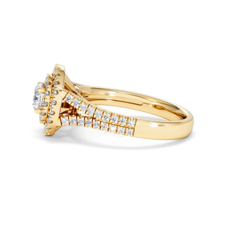 Camilla Diamond Halo Engagement Ring in 18K Gold 1.15ct G/SI2