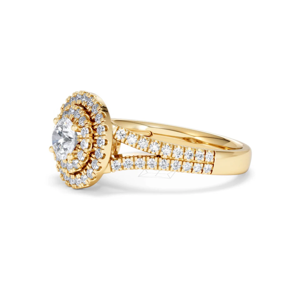 Camilla Diamond Halo Engagement Ring in 18K Gold 1.15ct G/SI2