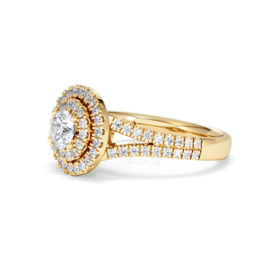 Camilla Diamond Halo Engagement Ring in 18K Gold 1.15ct G/SI2
