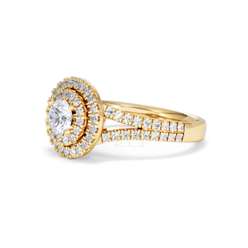 Camilla Diamond Halo Engagement Ring in 18K Gold 1.15ct G/SI2