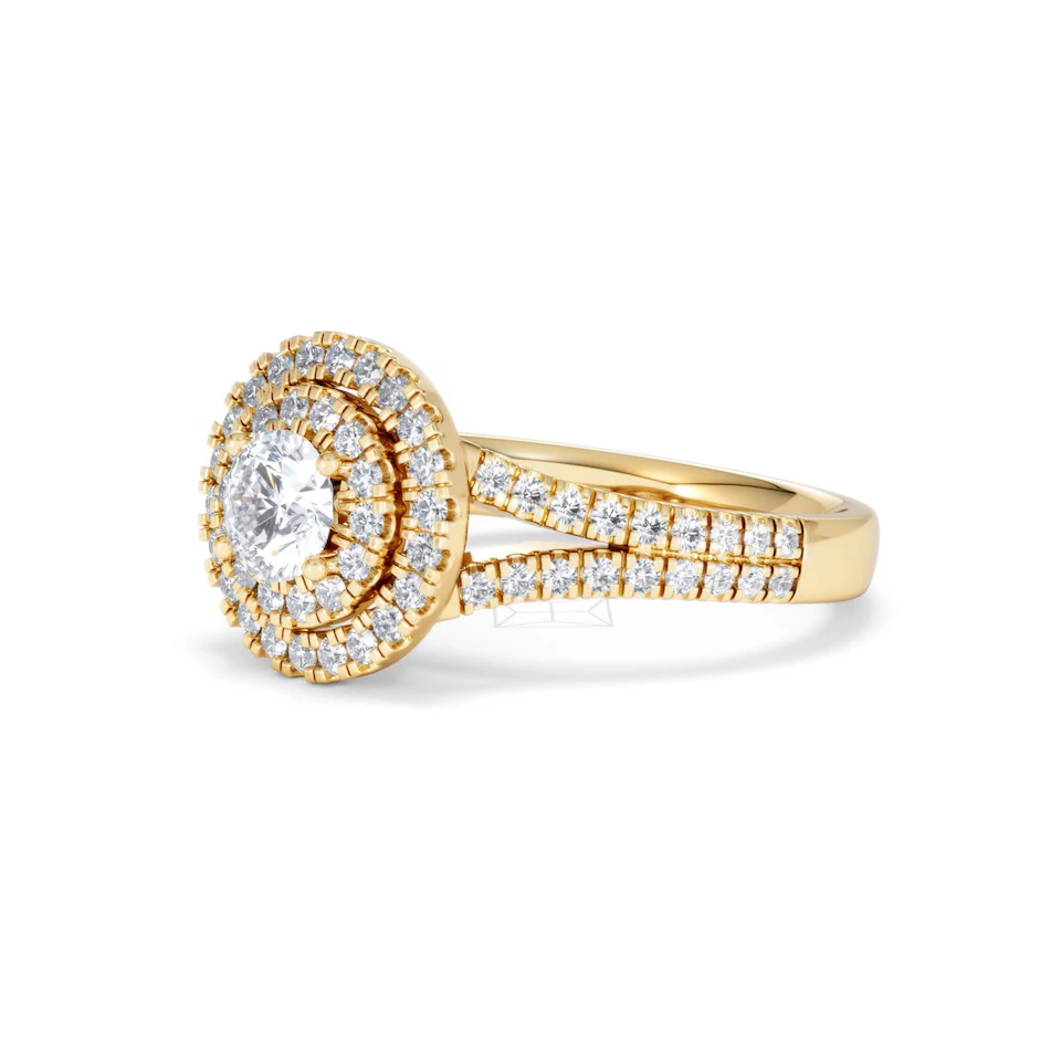Camilla Diamond Halo Engagement Ring in 18K Gold 1.15ct G/SI2