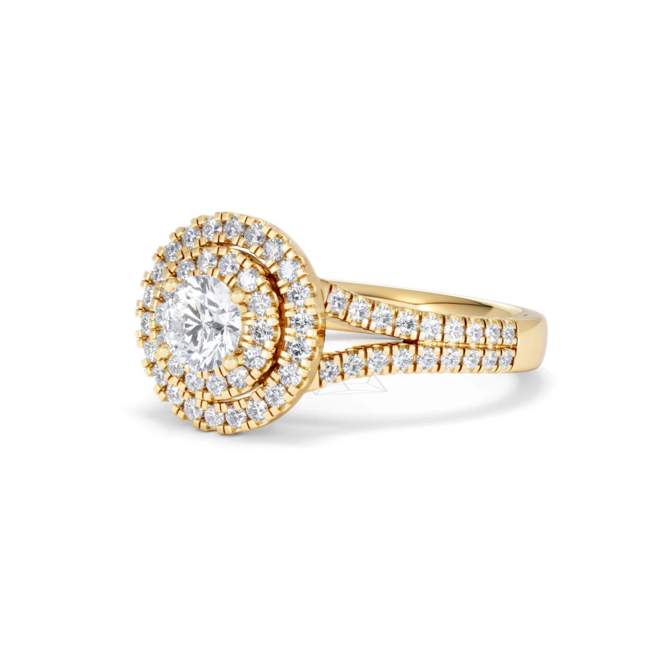 Camilla Diamond Halo Engagement Ring in 18K Gold 1.15ct G/SI2