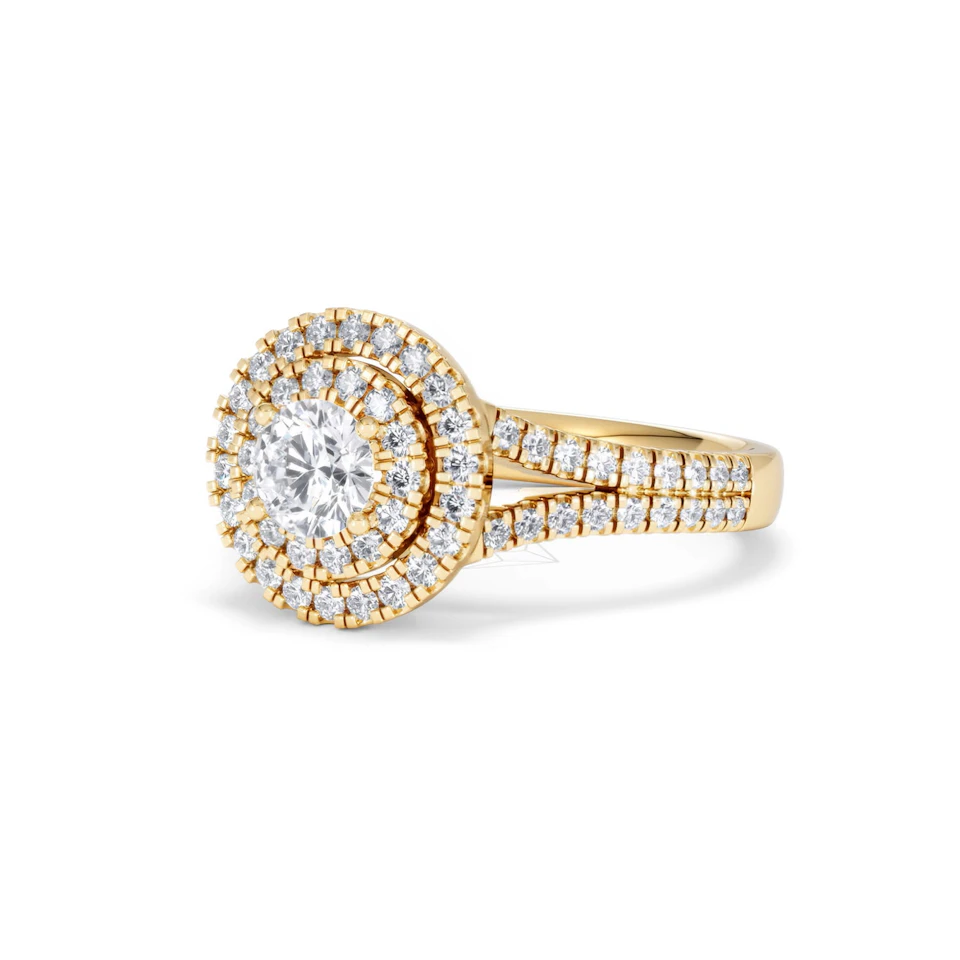 Camilla Diamond Halo Engagement Ring in 18K Gold 1.15ct G/SI2