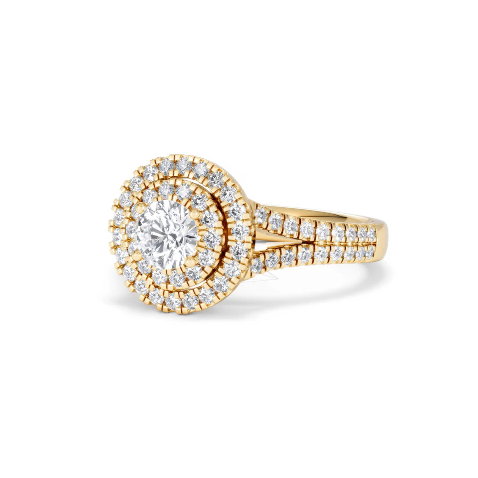 Camilla Diamond Halo Engagement Ring in 18K Gold 1.15ct G/SI2