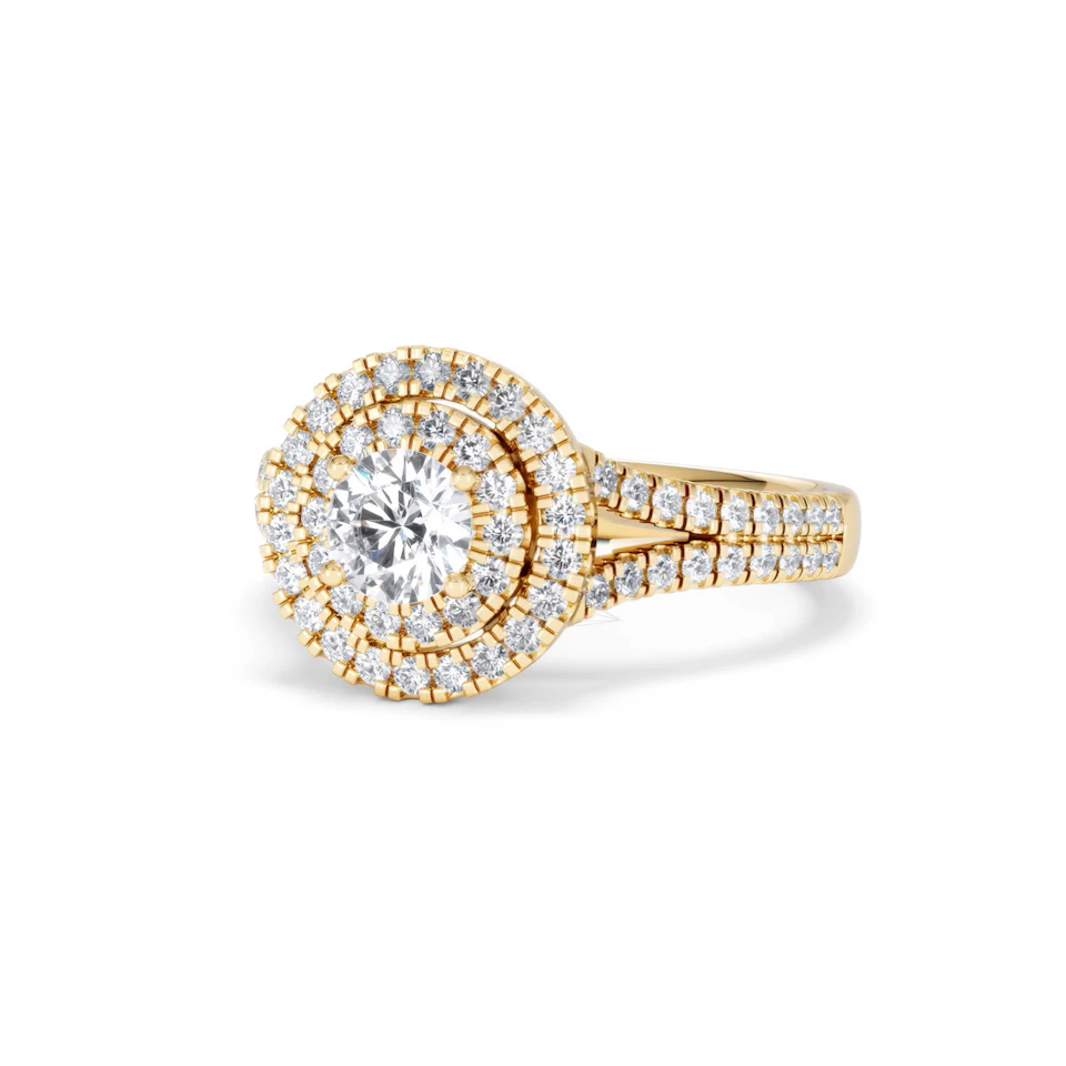 Camilla Diamond Halo Engagement Ring in 18K Gold 1.15ct G/SI2