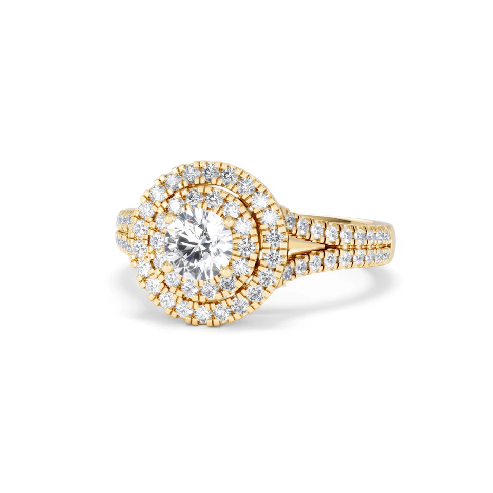 Camilla Diamond Halo Engagement Ring in 18K Gold 1.15ct G/SI2