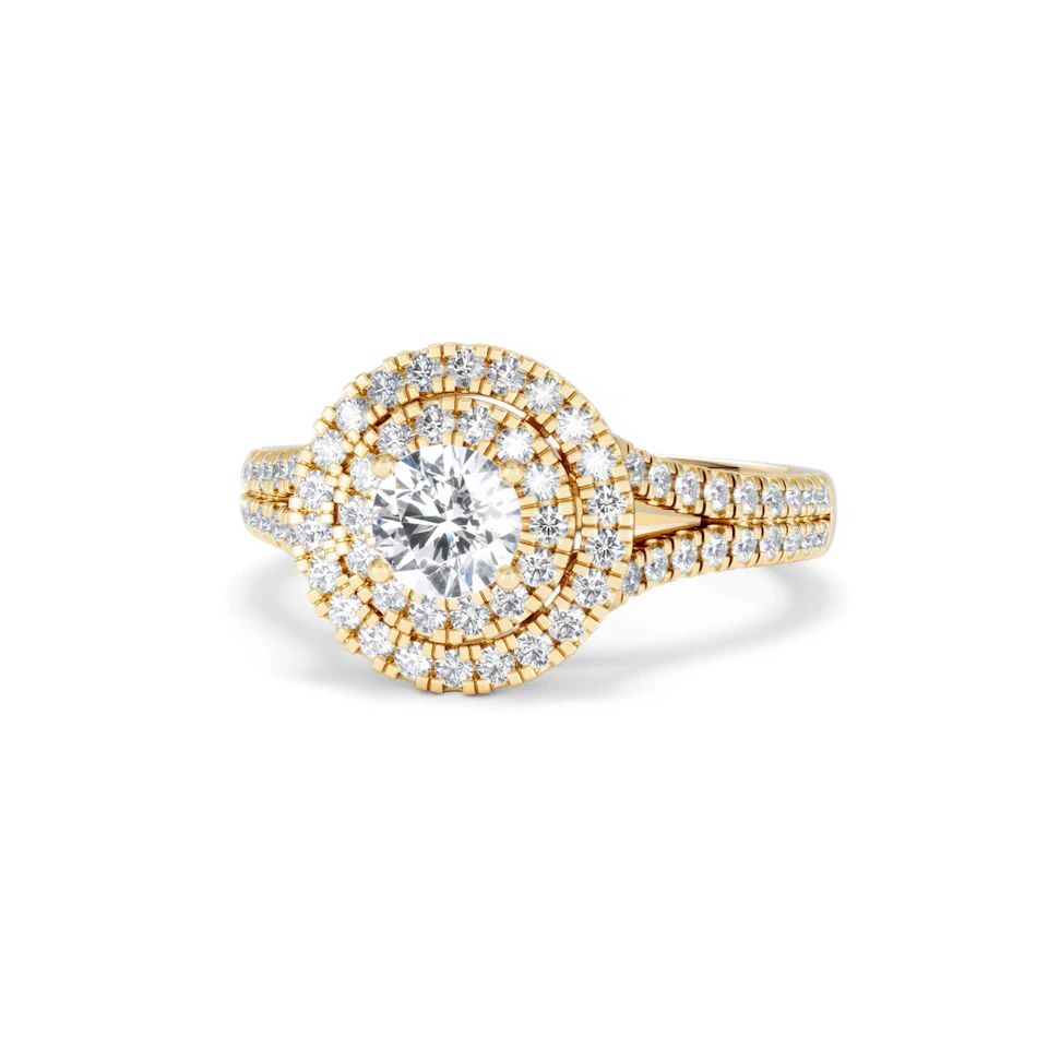 Camilla Diamond Halo Engagement Ring in 18K Gold 1.15ct G/SI2
