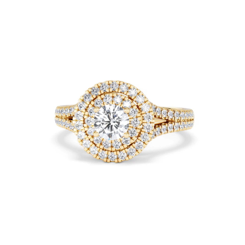 Camilla Diamond Halo Engagement Ring in 18K Gold 1.15ct G/SI2