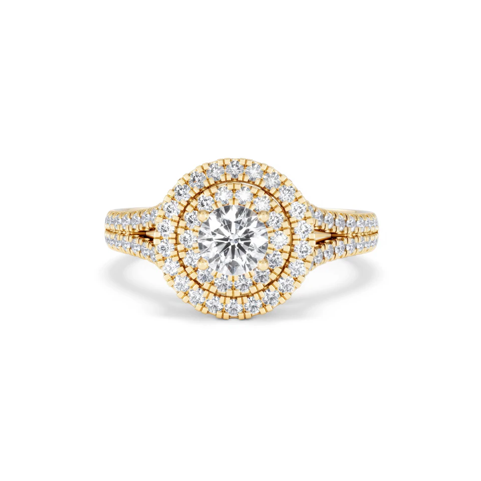 Camilla Diamond Halo Engagement Ring in 18K Gold 1.15ct G/SI2