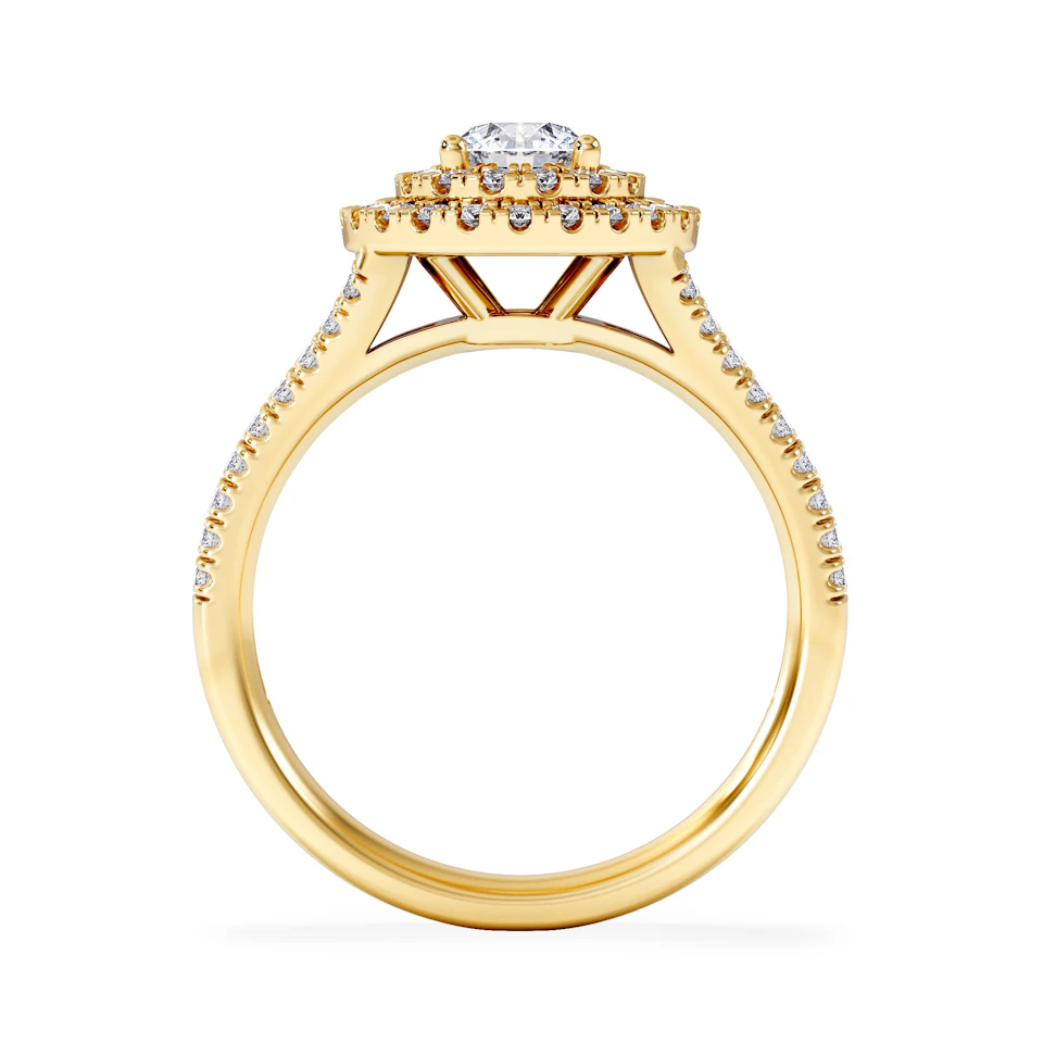 Camilla Diamond Halo Engagement Ring in 18K Gold 1.15ct G/SI2