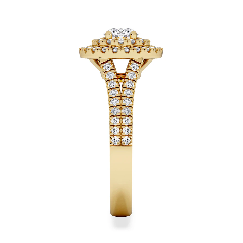 Camilla Diamond Halo Engagement Ring in 18K Gold 1.15ct G/SI2