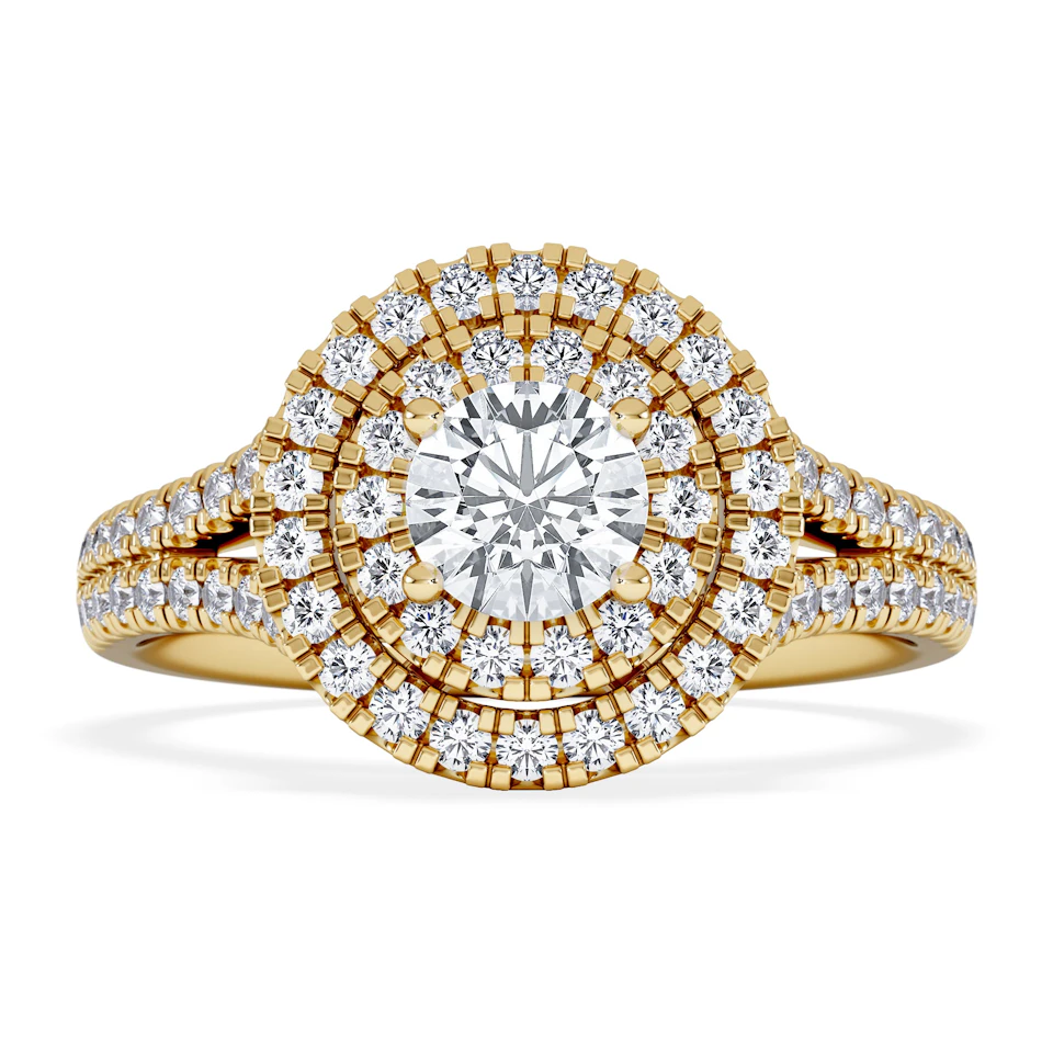 Camilla Diamond Halo Engagement Ring in 18K Gold 1.15ct G/SI2