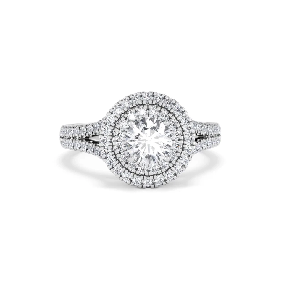 Camilla GIA Diamond Halo Engagement Ring in Platinum 1.65ct G/VS2