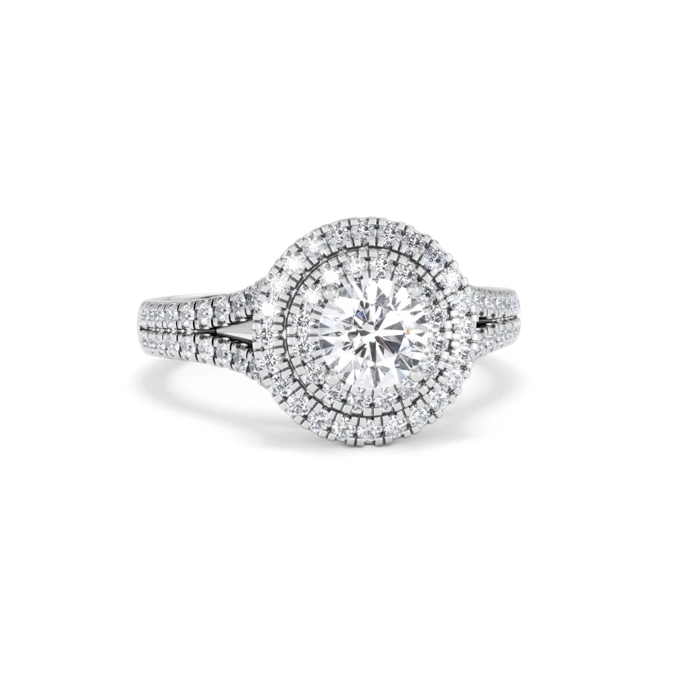 Camilla GIA Diamond Halo Engagement Ring in Platinum 1.65ct G/VS2