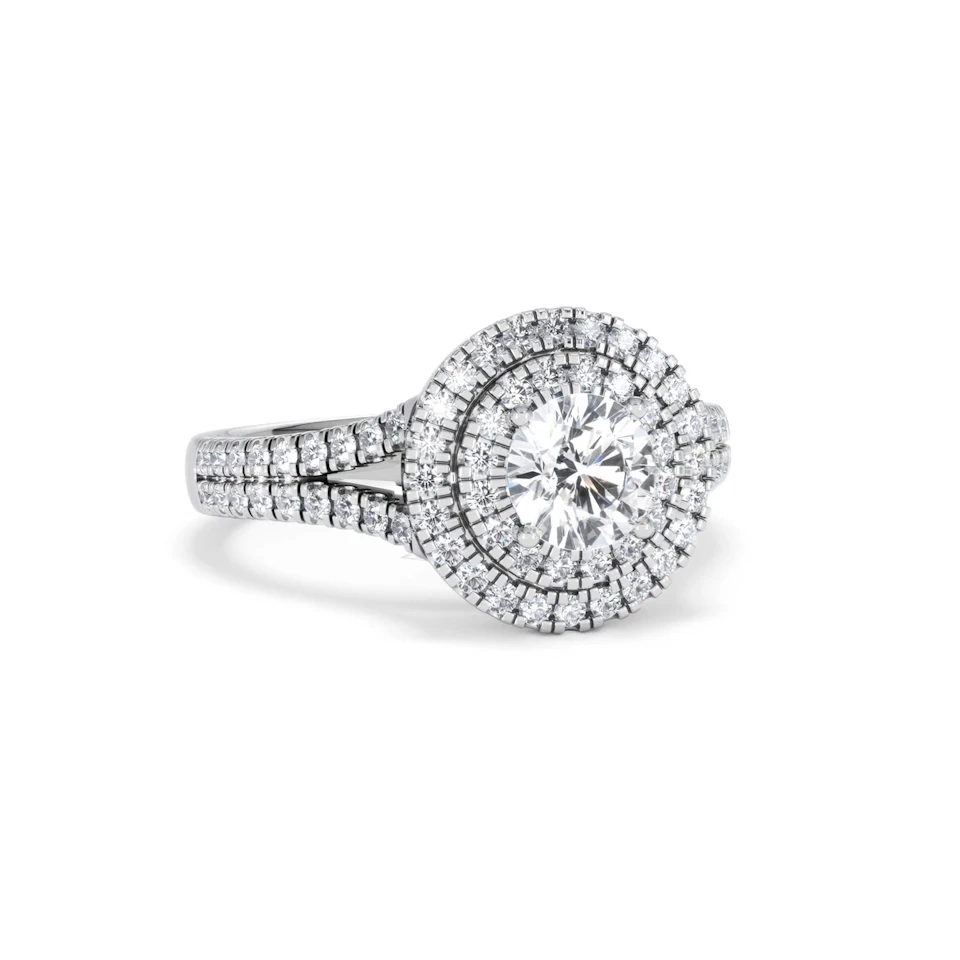 Camilla GIA Diamond Halo Engagement Ring in Platinum 1.65ct G/VS2