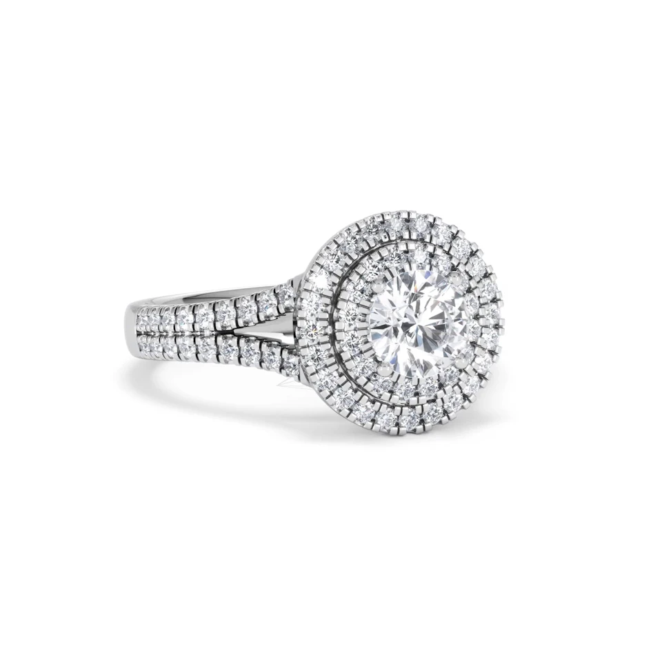 Camilla GIA Diamond Halo Engagement Ring in Platinum 1.65ct G/VS2