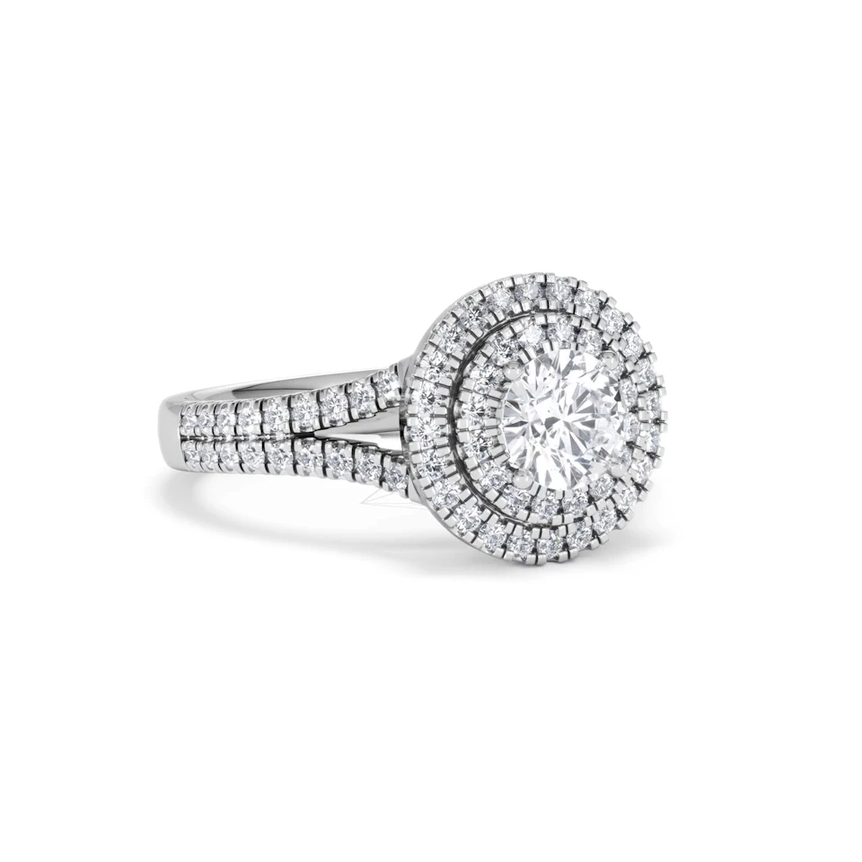Camilla GIA Diamond Halo Engagement Ring in Platinum 1.65ct G/SI2