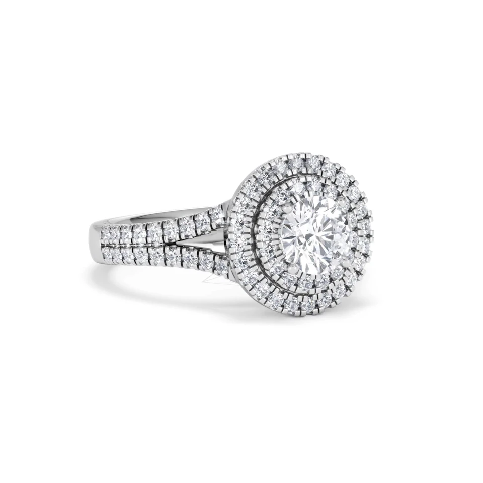 Camilla GIA Diamond Halo Engagement Ring in Platinum 1.65ct G/VS2