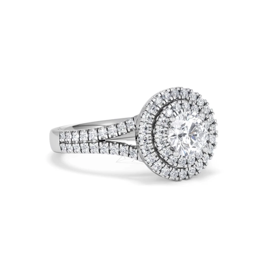 Camilla GIA Diamond Halo Engagement Ring in Platinum 1.65ct G/VS2
