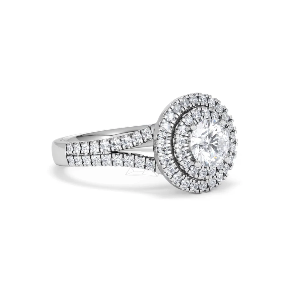 Camilla GIA Diamond Halo Engagement Ring in Platinum 1.65ct G/VS2