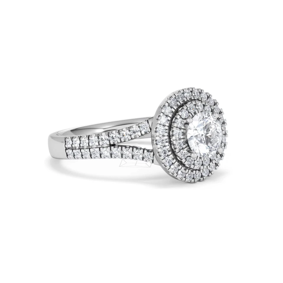 Camilla GIA Diamond Halo Engagement Ring in Platinum 1.65ct G/VS2
