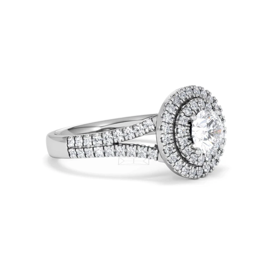 Camilla GIA Diamond Halo Engagement Ring in Platinum 1.65ct G/VS2