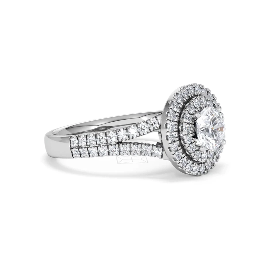 Camilla GIA Diamond Halo Engagement Ring in Platinum 1.65ct G/VS2