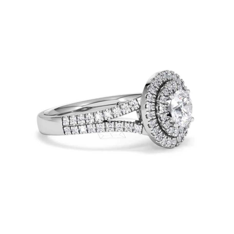 Camilla GIA Diamond Halo Engagement Ring in Platinum 1.65ct G/VS2
