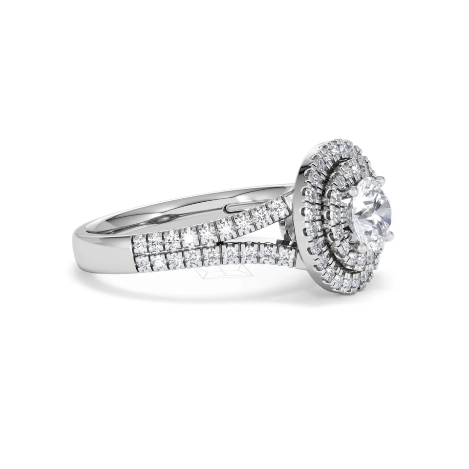 Camilla GIA Diamond Halo Engagement Ring in Platinum 1.65ct G/VS2